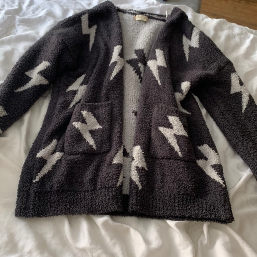 Lightning bolt cardigan.